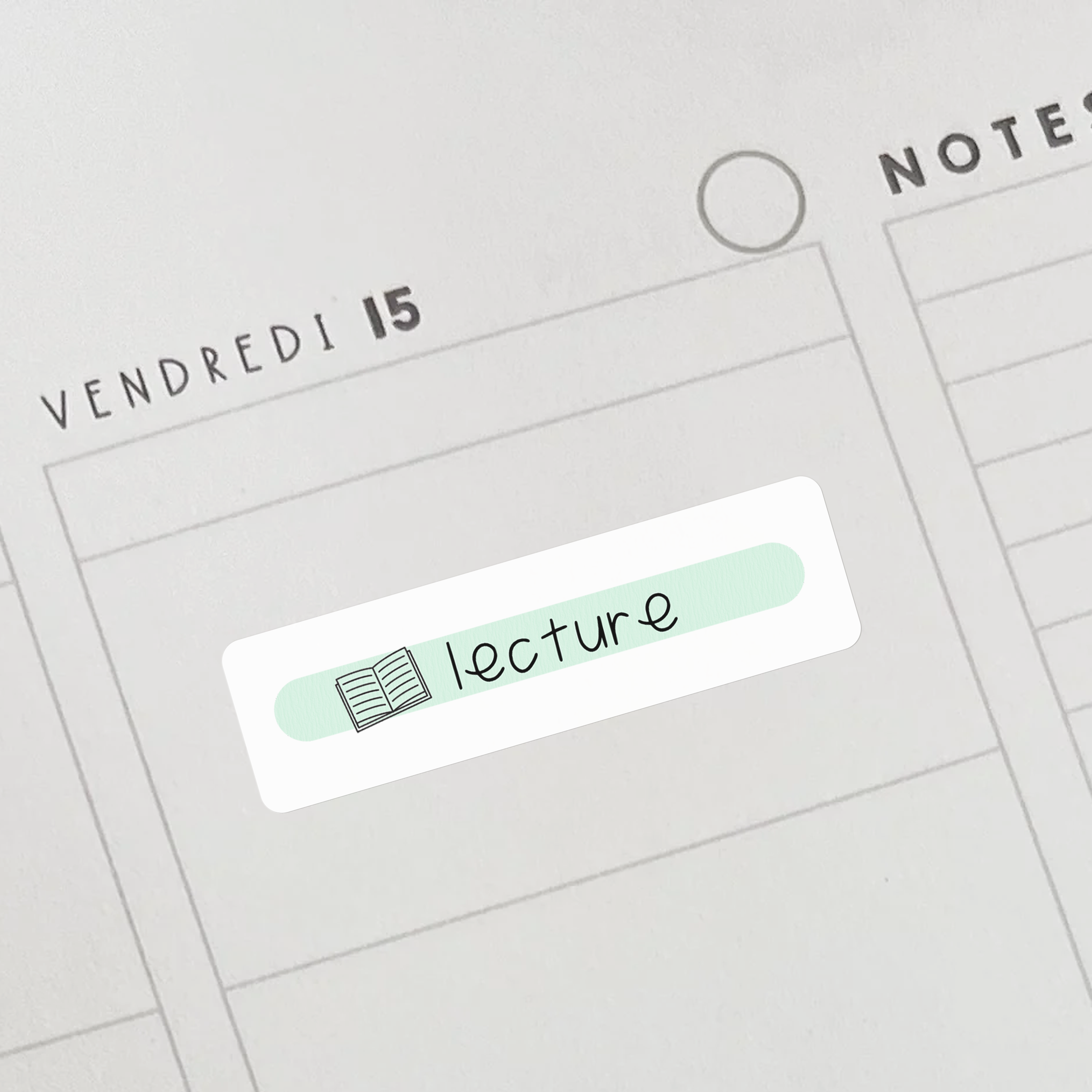 Autocollants "lecture" verts pour professeurs et éducatrices.