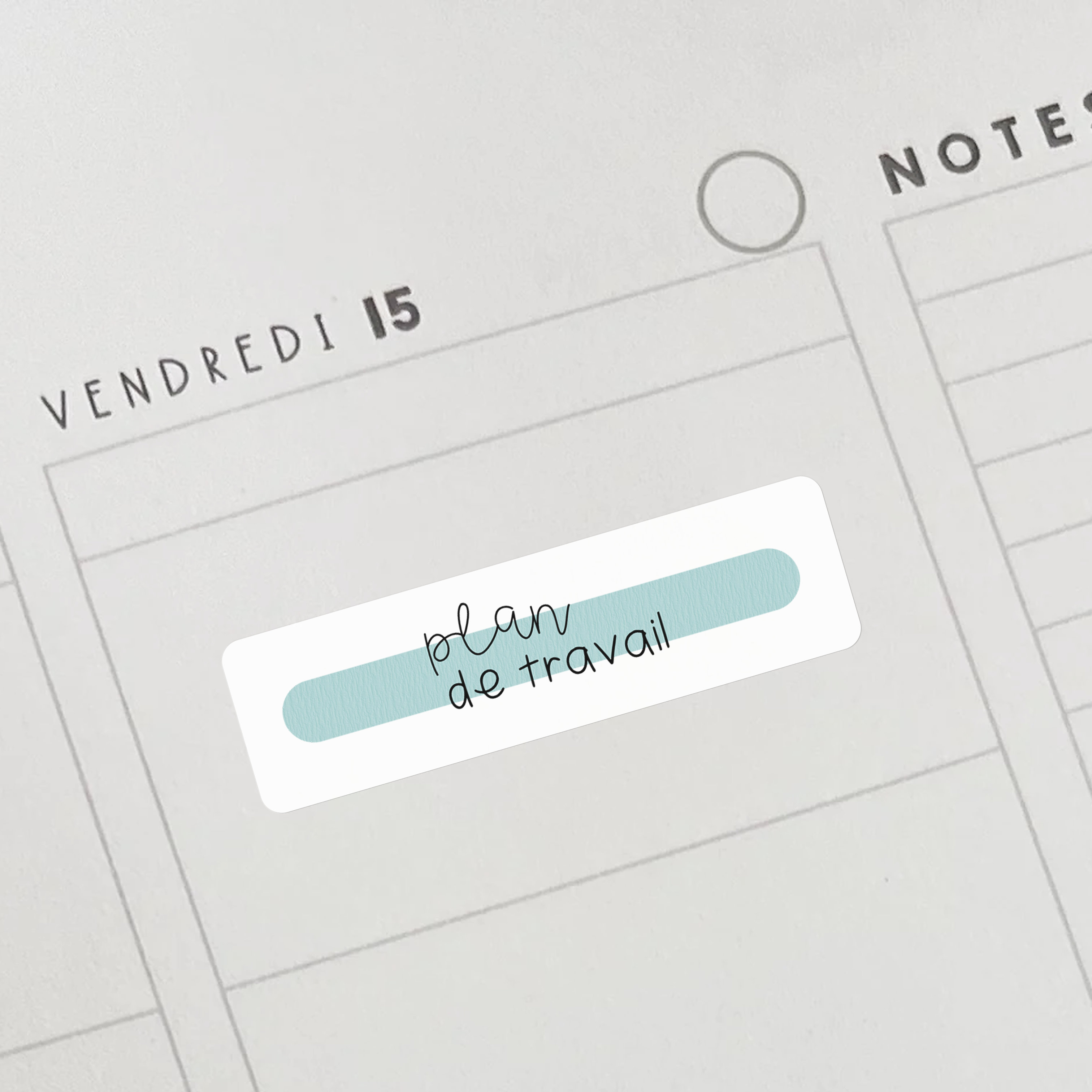 Autocollants "plan de travail" bleues pour professeurs et éducatrices.