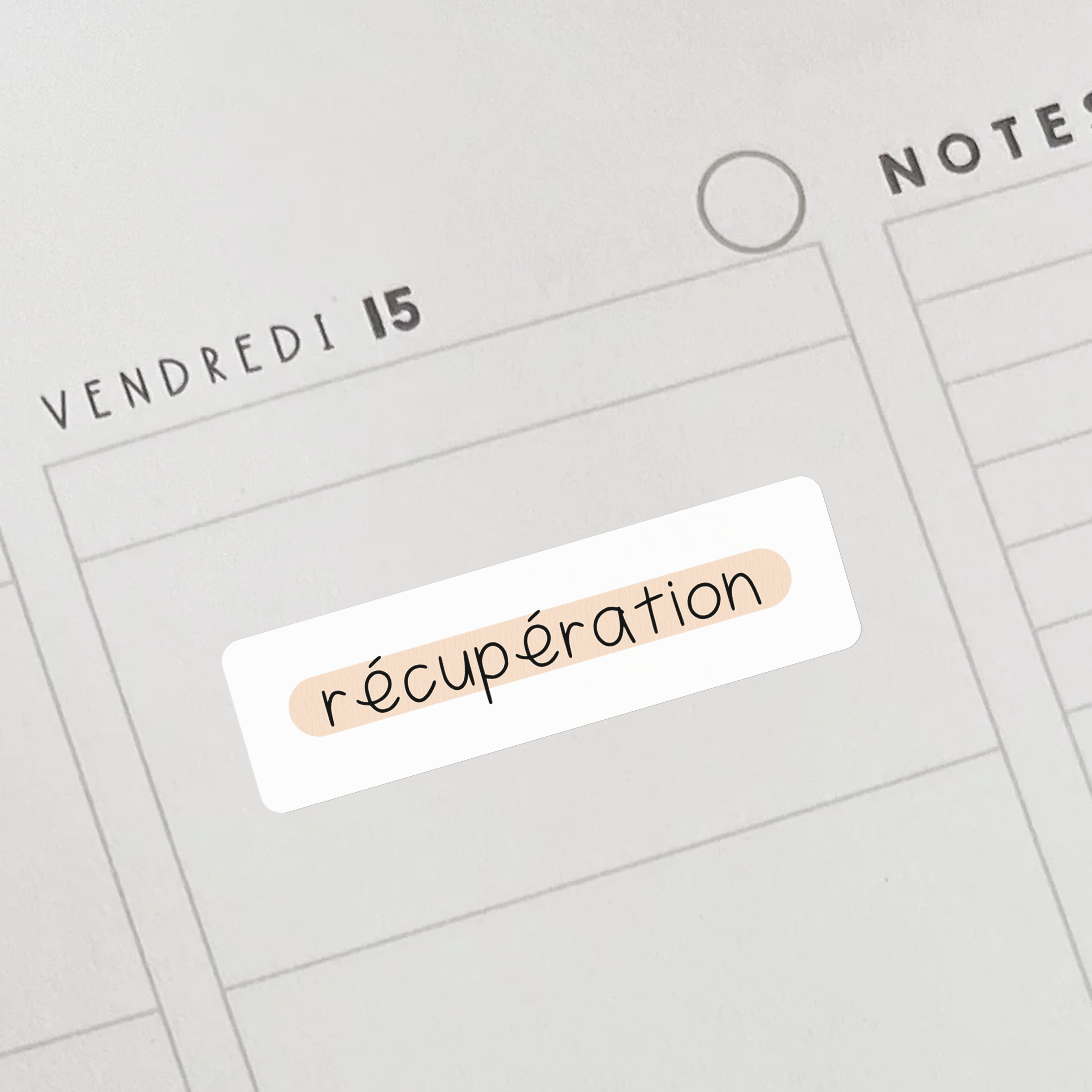 Autocollants "récupération" beiges pour professeurs et éducateurs.