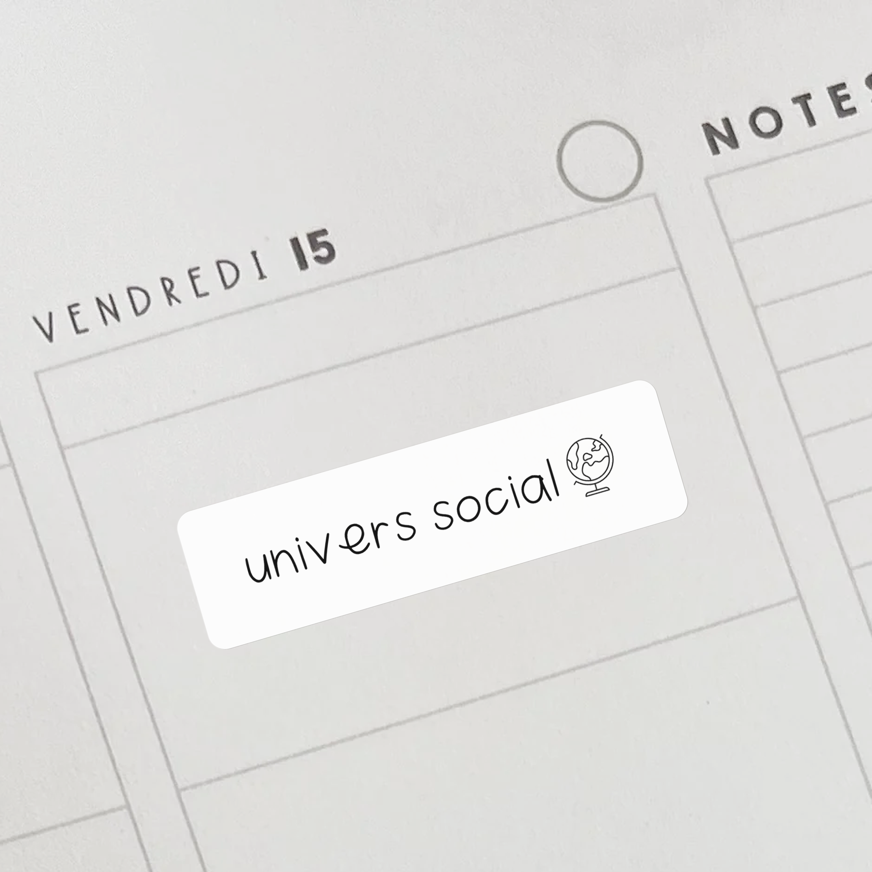 Autocollants "univers social" pour professeurs et éducatrices.