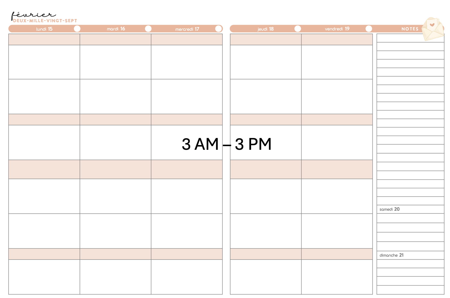 Agenda • 6 périodes