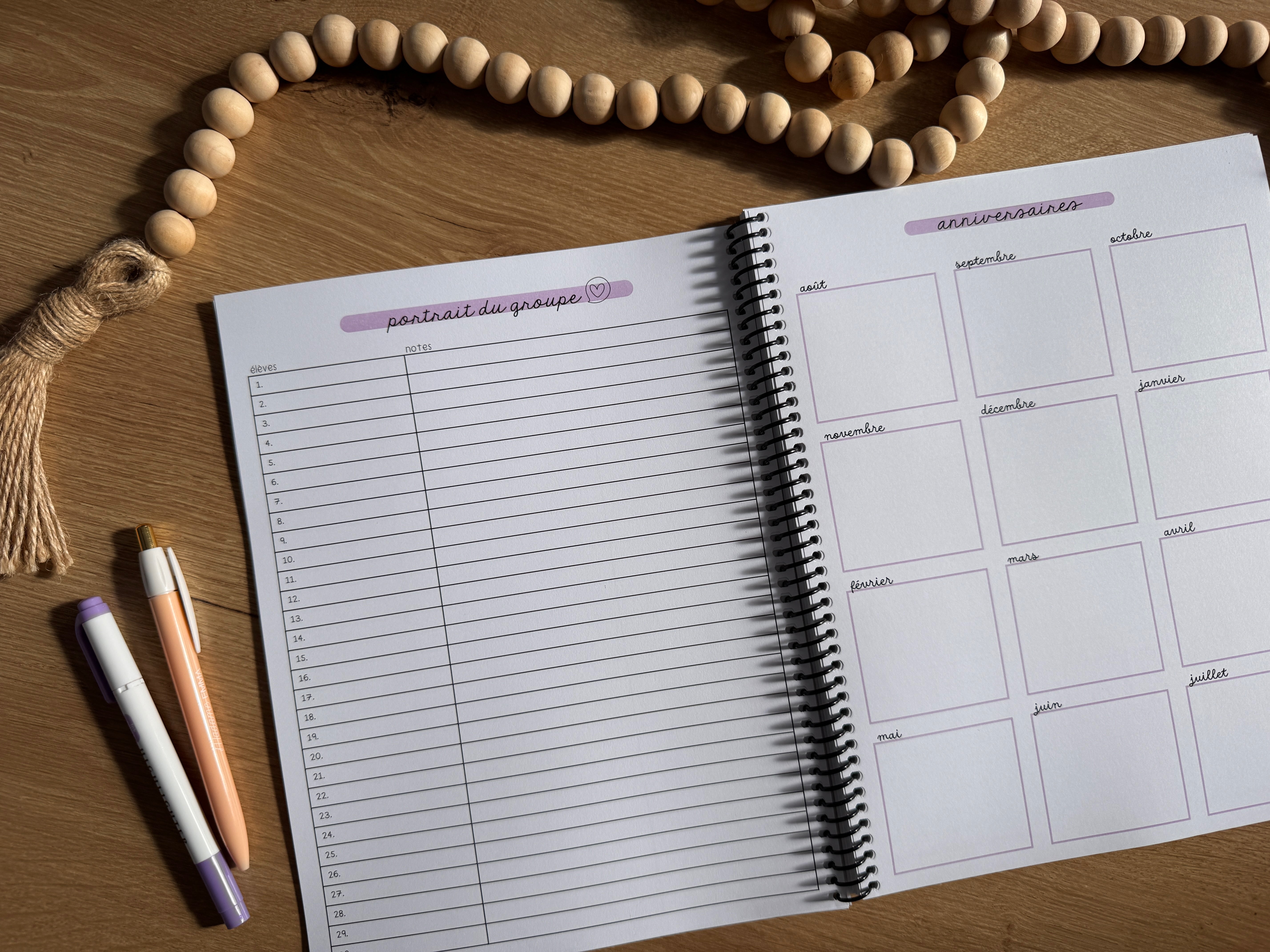 Agenda mi-année • Préscolaire 5 périodes