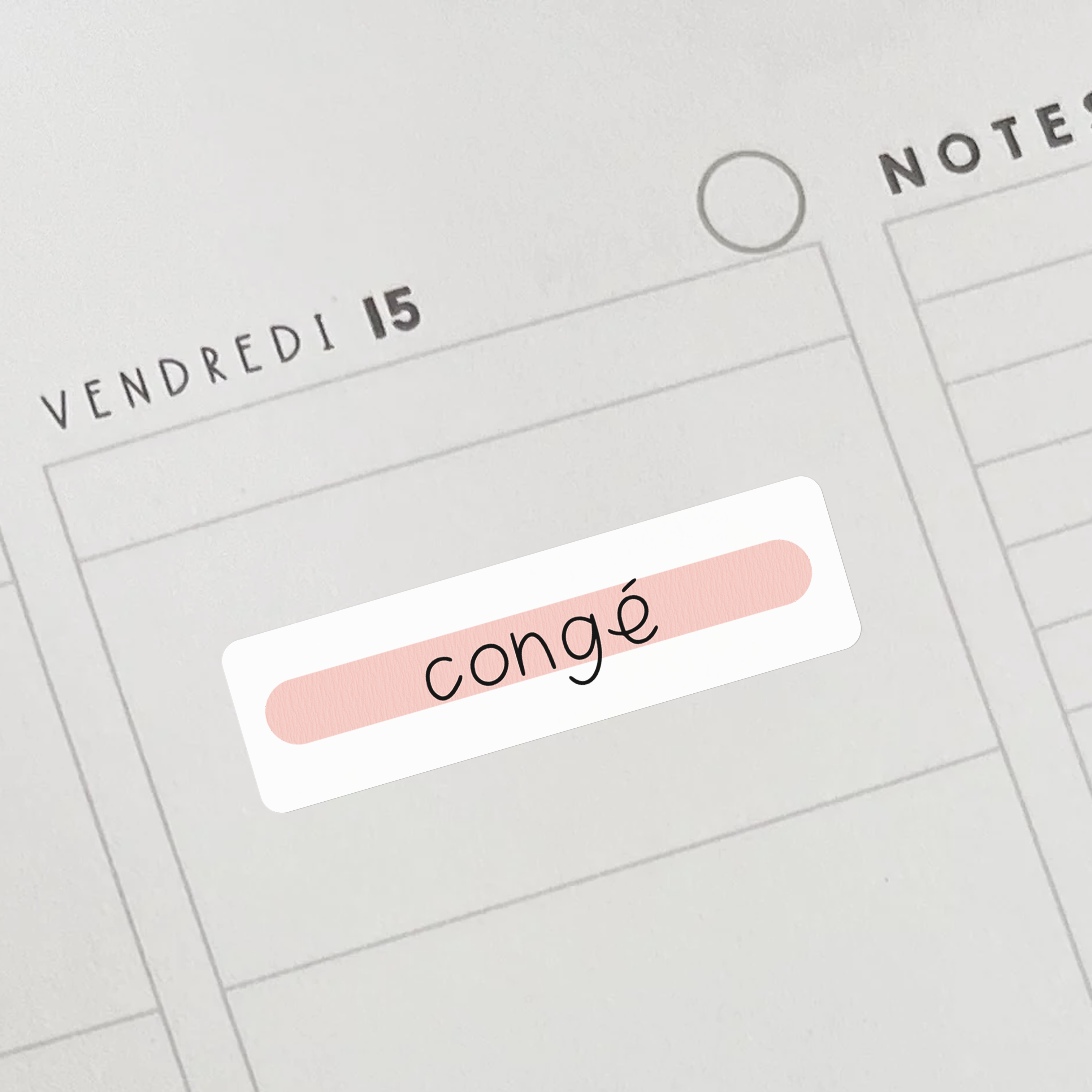 Autocollants "congé" roses pour professeurs et éducateurs.