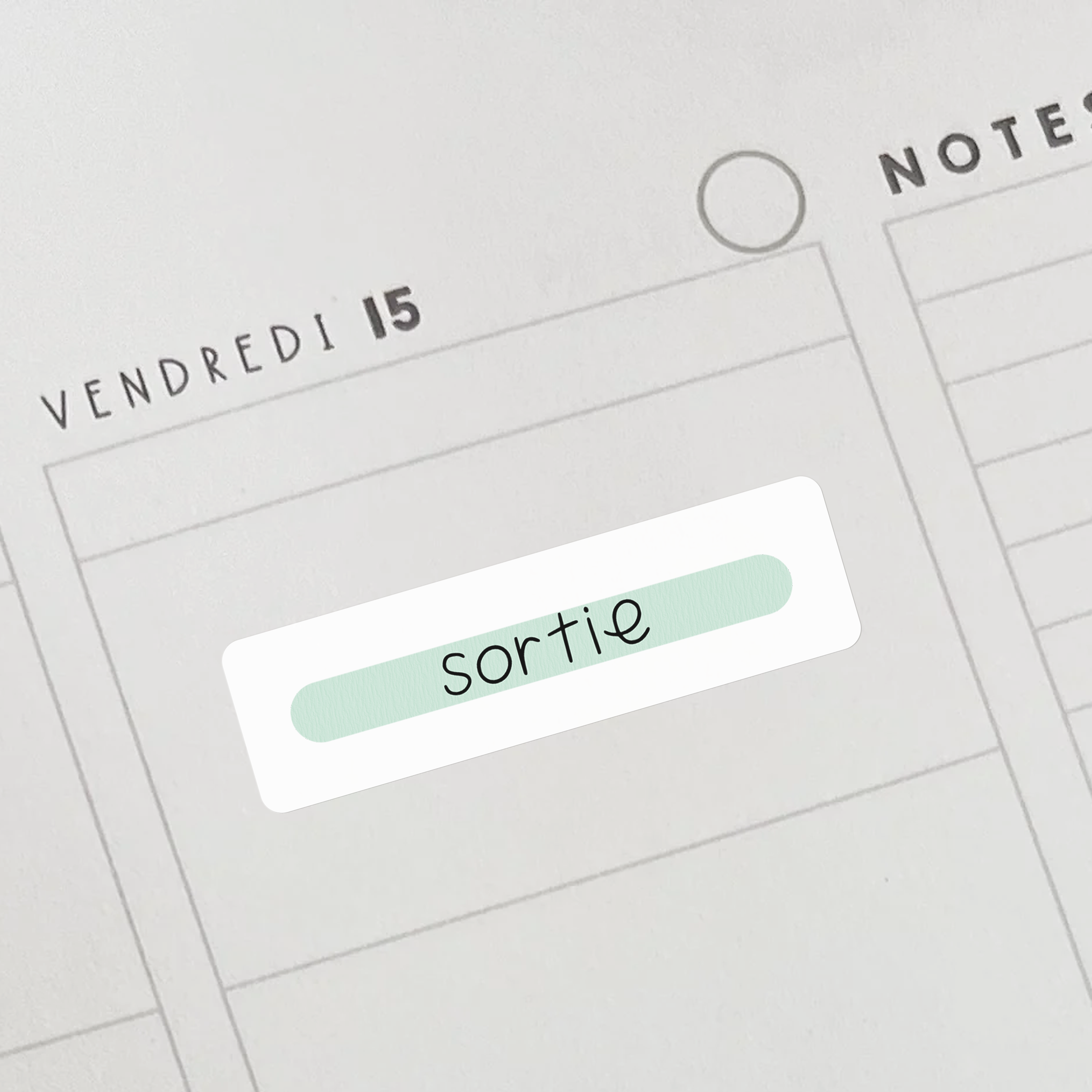 Autocollants "sortie" turquoises pour professeurs et éducateurs.