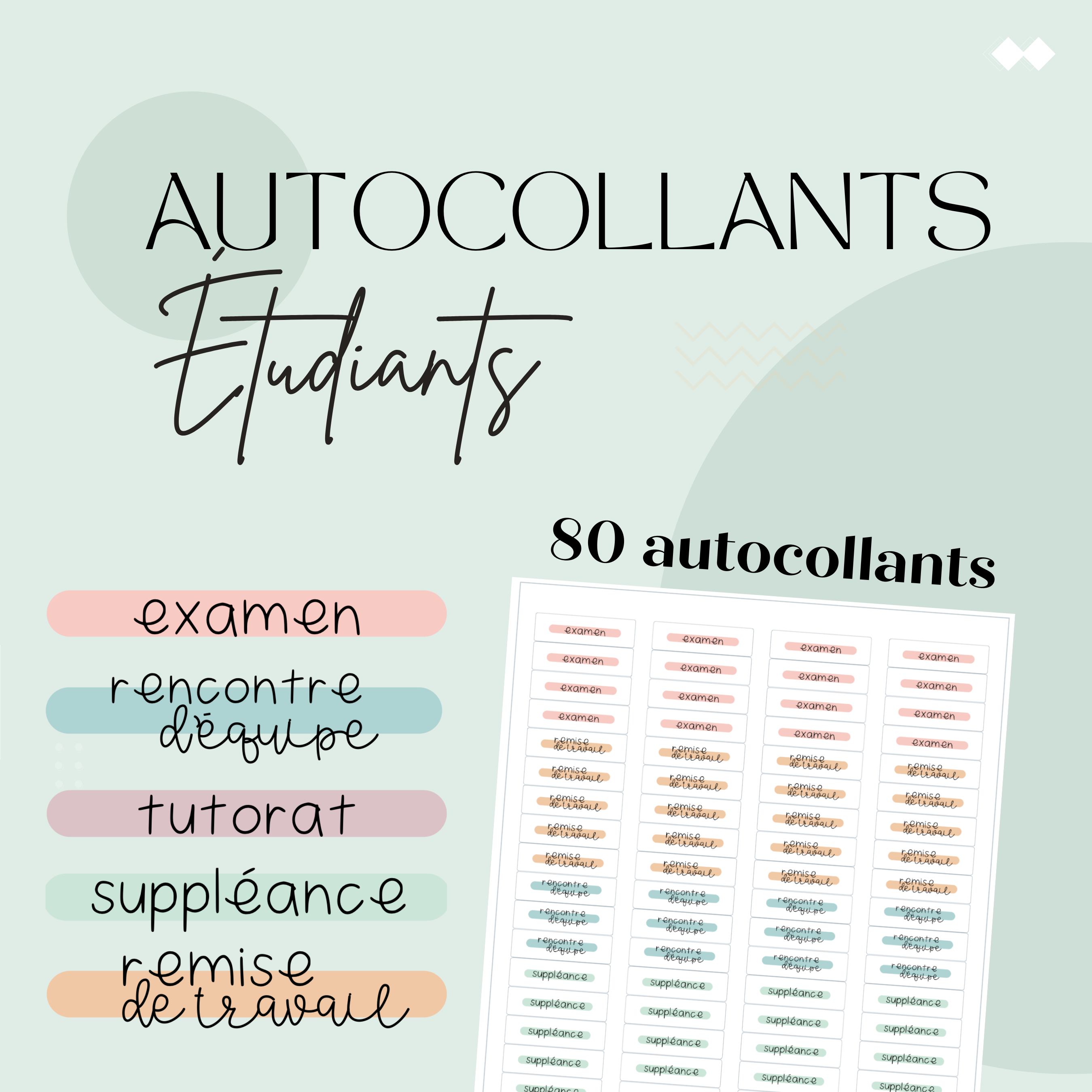 Autocollants pour étudiants