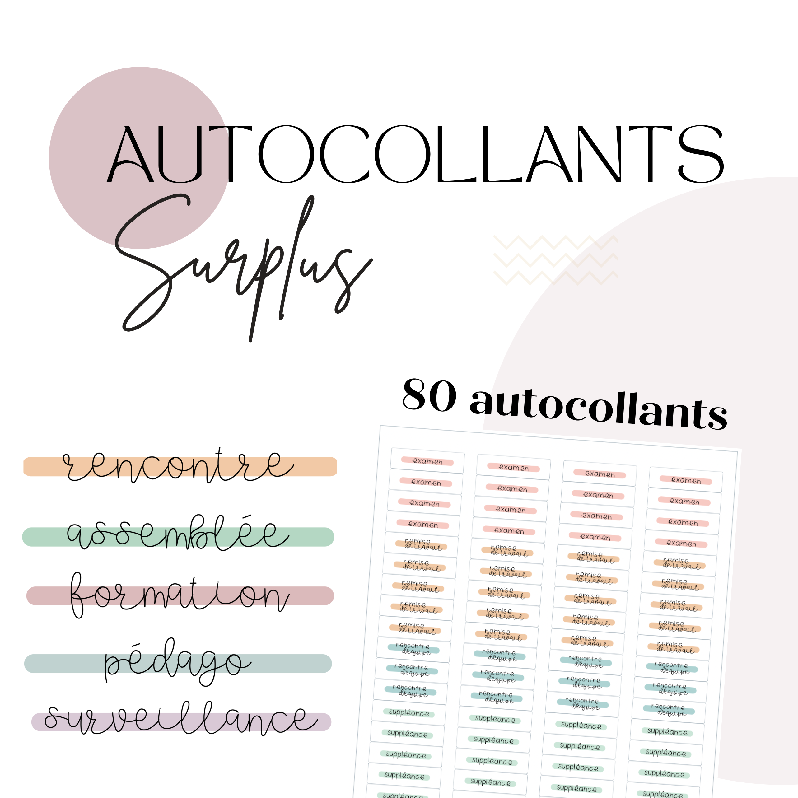 Autocollants surplus pour professeurs et éducateurs