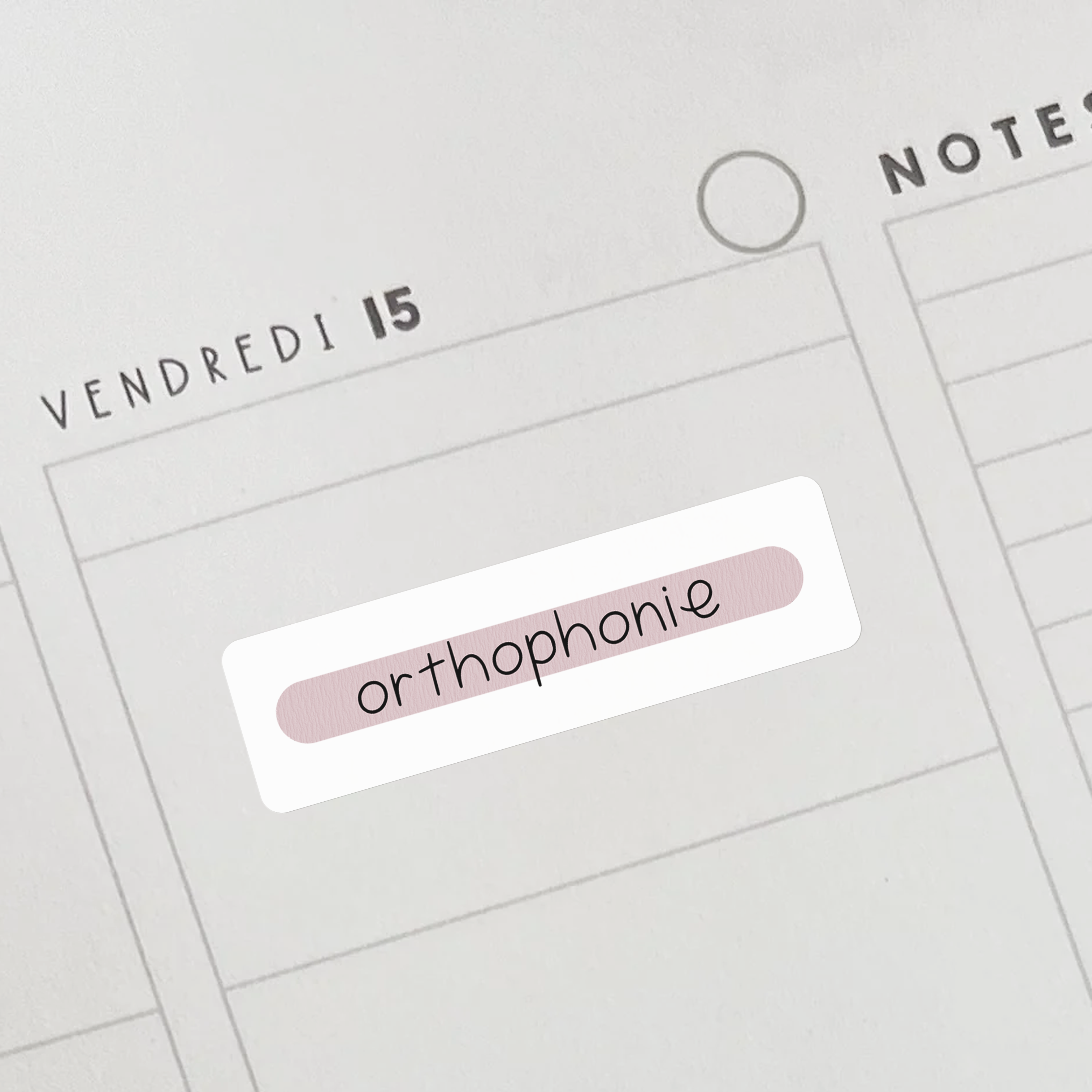 Autocollants "orthophonie" roses pour professeurs et éducatrices.