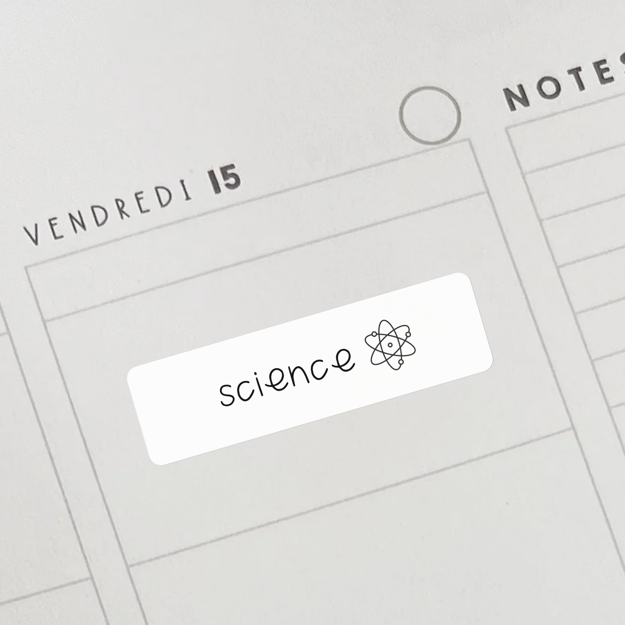 Autocollants "science" pour professeurs et éducatrices.