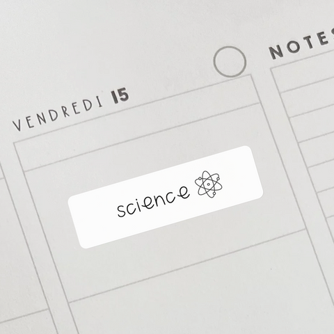 Autocollants "science" pour professeurs et éducatrices.