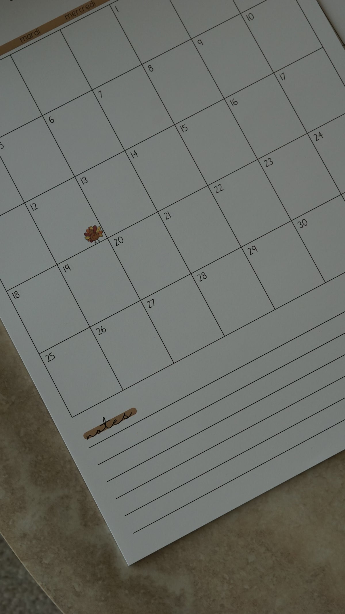 Calendrier 2027 • avec notes • précommande