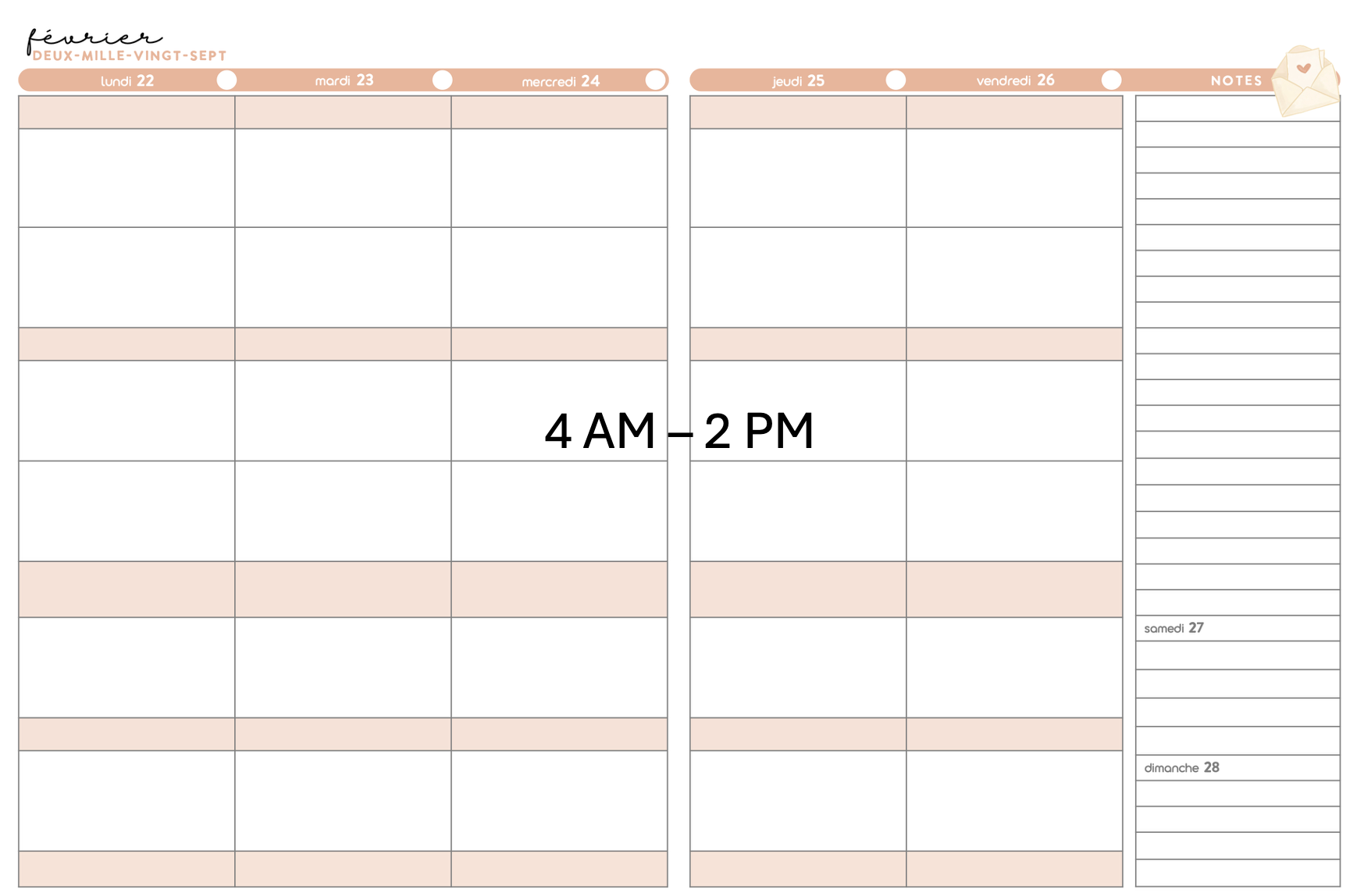 Agenda • 6 périodes
