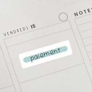 Autocollants "paiement" bleues pour professeurs et éducateurs.