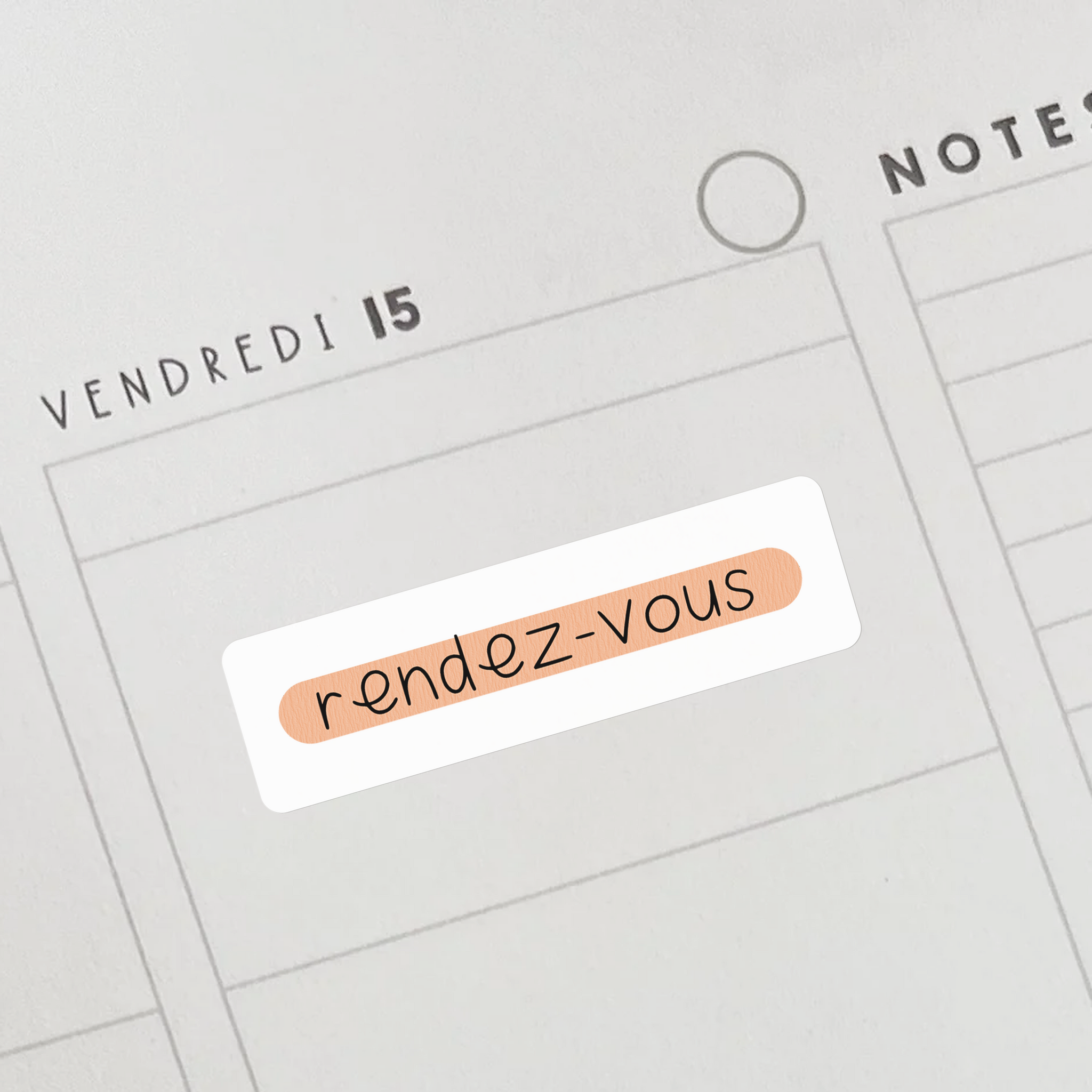 Autocollants "rendez-vous" oranges pour professeurs et éducateurs.